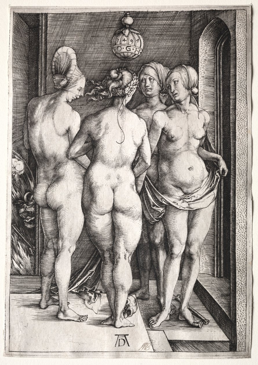 De fyra häxorna Fyra nakna kvinnor, 1497. av Albrecht Dürer