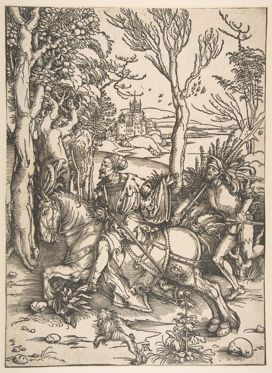 Riddaren och vapenmannen.n.d. av Albrecht Dürer