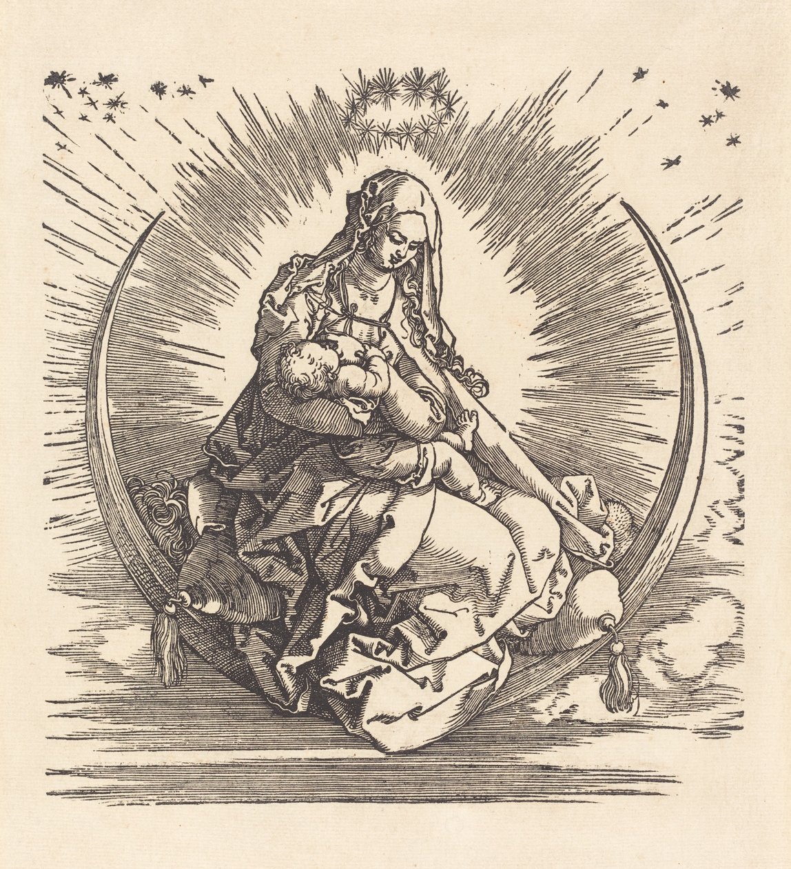 Madonnan på halvmånen, 15101511. av Albrecht Dürer