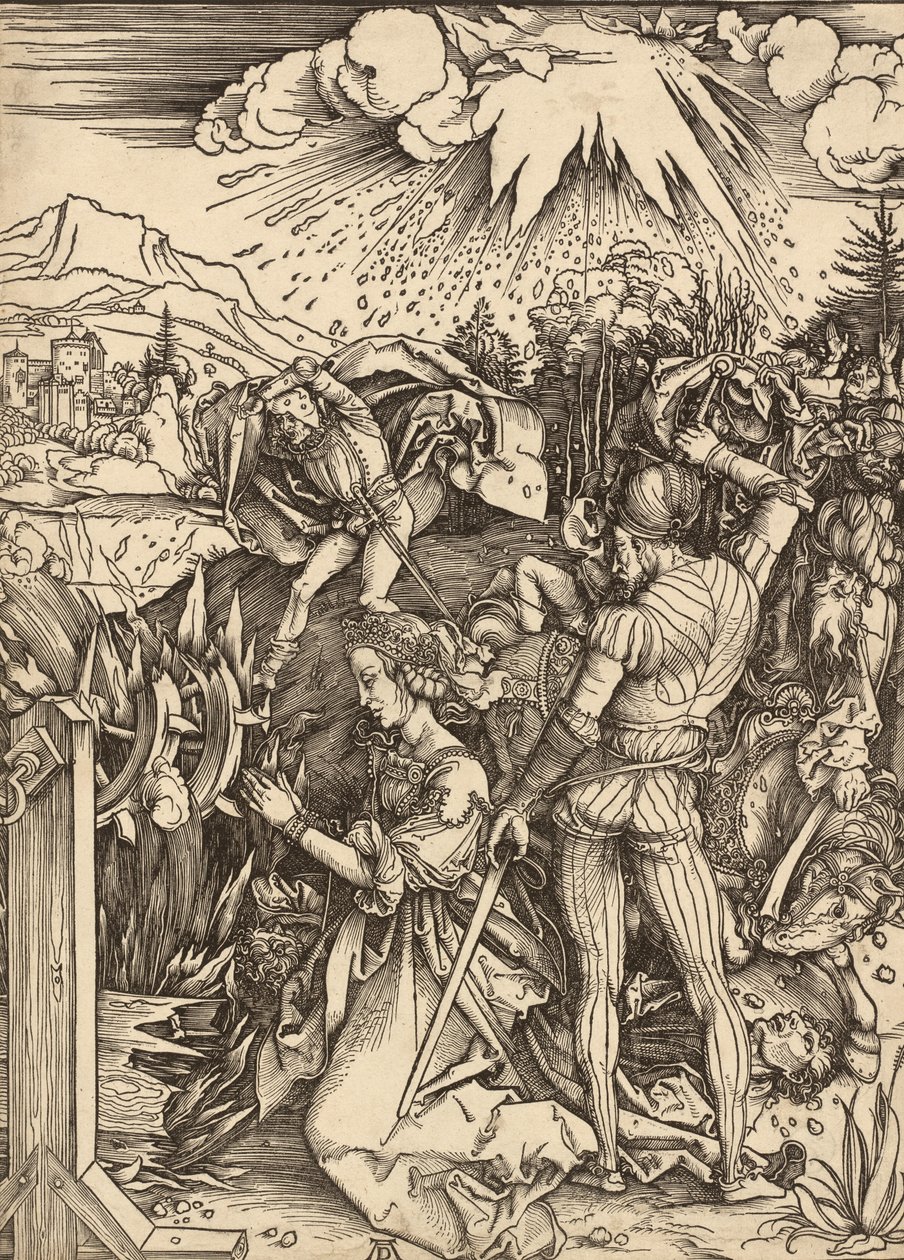 Sankta Katarinas martyrskap, ca. 14971499. av Albrecht Dürer