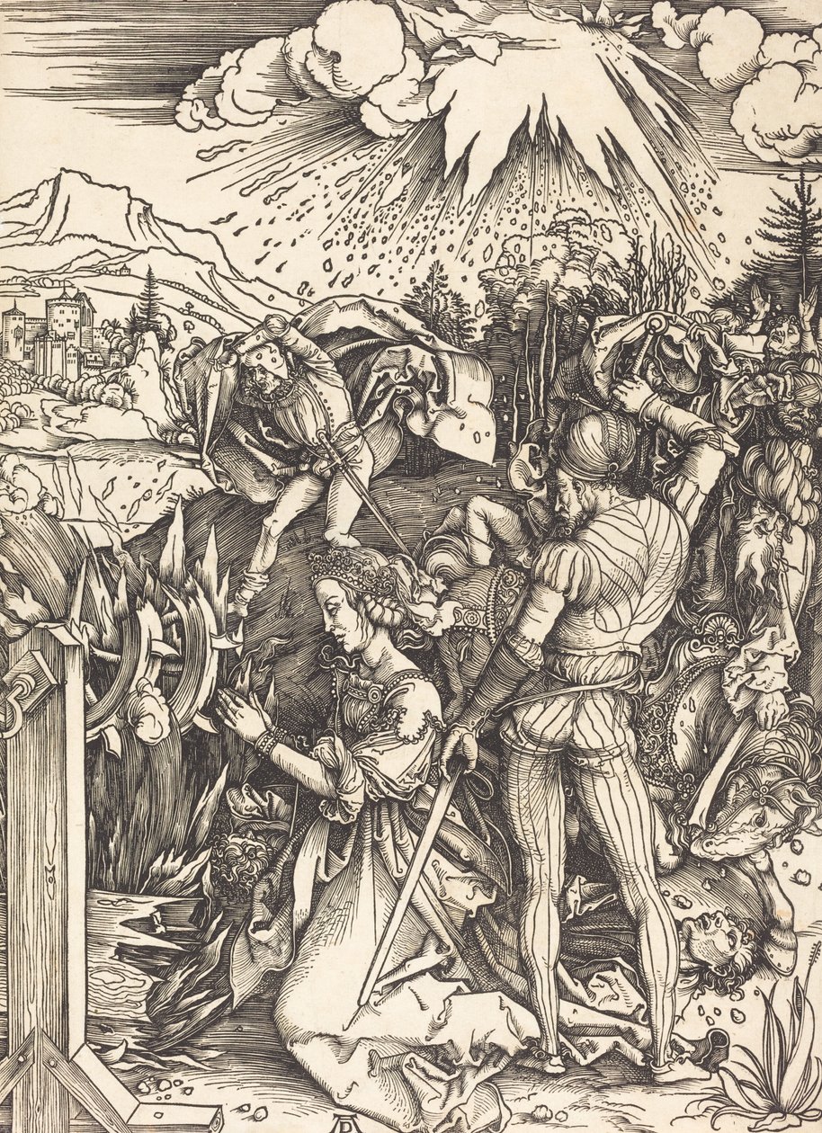 Sankta Katarinas martyrskap, ca. 14971499. av Albrecht Dürer