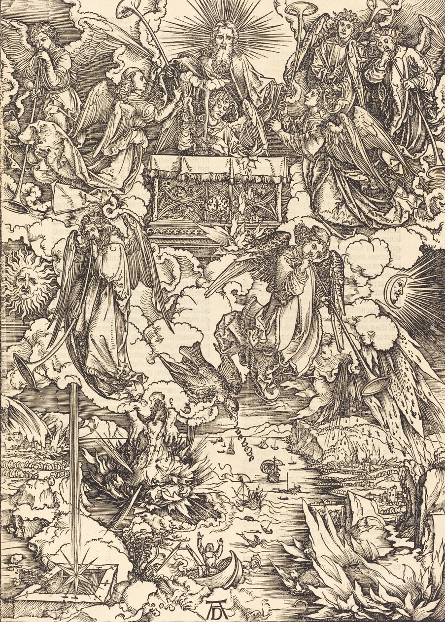 De sju änglarna med trumpeterna, 1498. av Albrecht Dürer