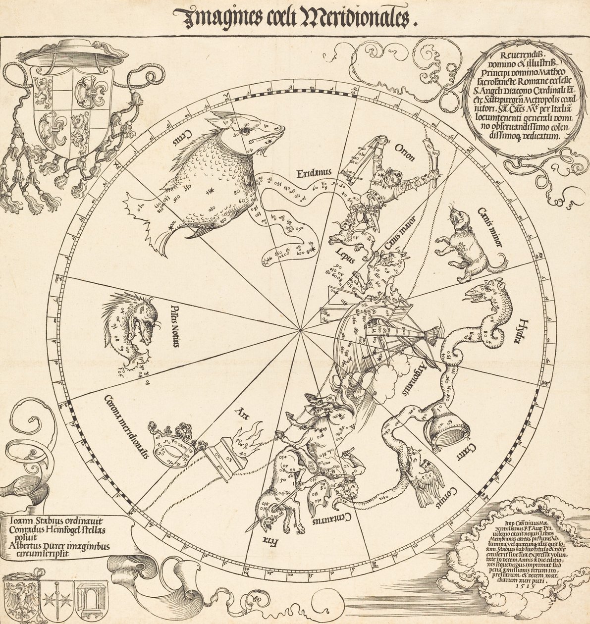 Det södra himmelska halvklotet, 1515. av Albrecht Dürer