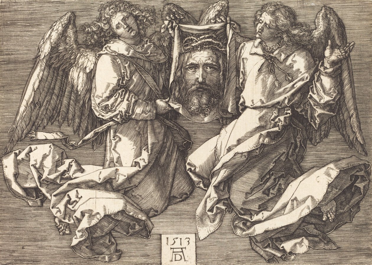 Sudarium som hålls av två änglar, 1513. av Albrecht Dürer