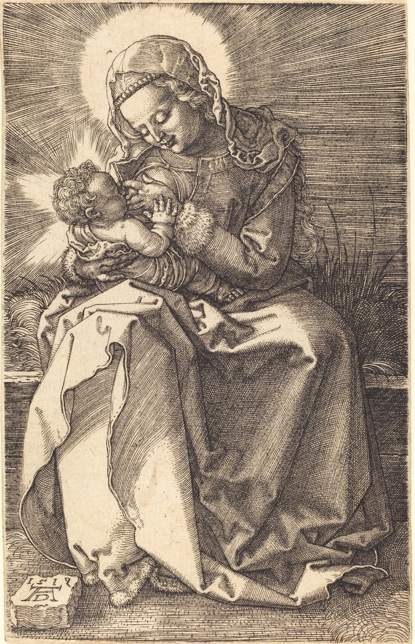 Jungfrun vårdar barnet av Albrecht Dürer