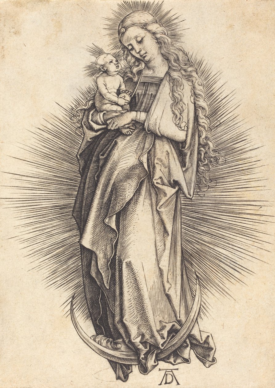 Jungfrun på halvmånen, ca. 14981499. av Albrecht Dürer