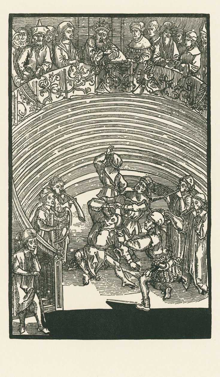 Teatern, ca 1492-93 (träsnitt) av Albrecht Dürer or Duerer