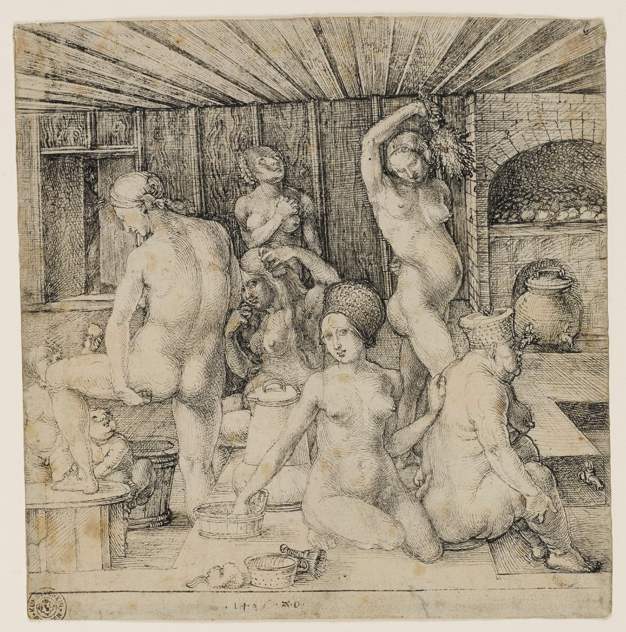 Badrummet för kvinnor av Albrecht Dürer or Duerer