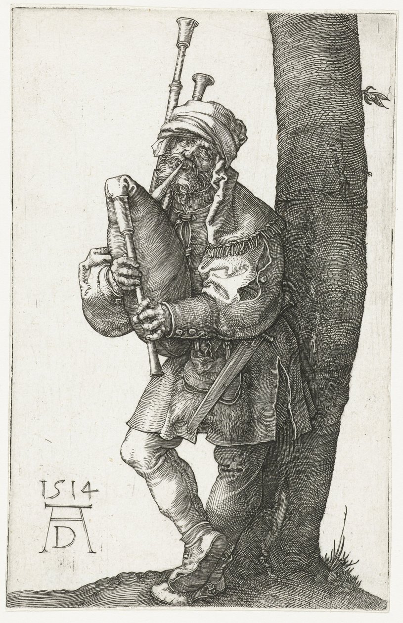 Säckpipsspelaren av Albrecht Dürer or Duerer