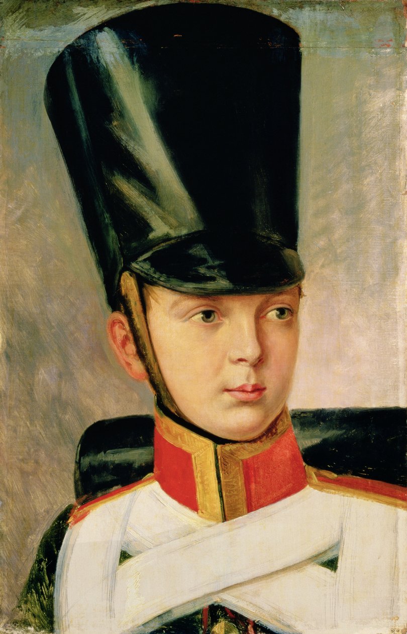 Porträtt av kronprins Alexander Nikolajevitj (1818-81), 1830 av Aleksandr Ivanovic Zauervejd