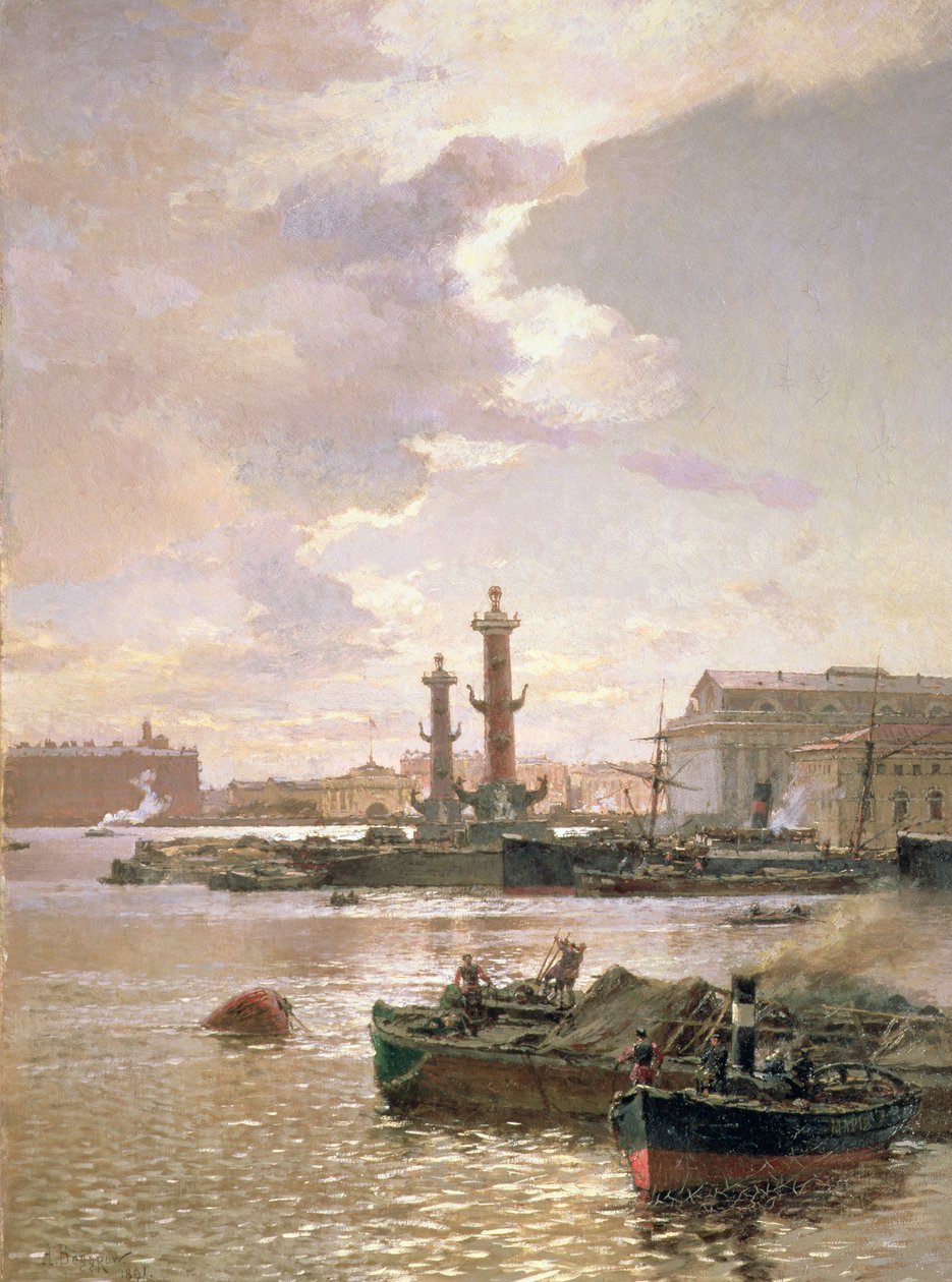 Börs i St. Petersburg, 1891 av Aleksandr Karlovich Beggrov