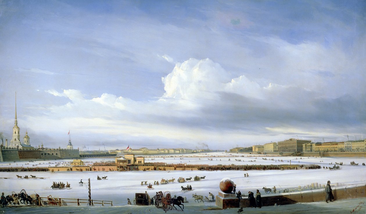 Körning på Neva, 1854 av Aleksei Petrovich Bogolyubov