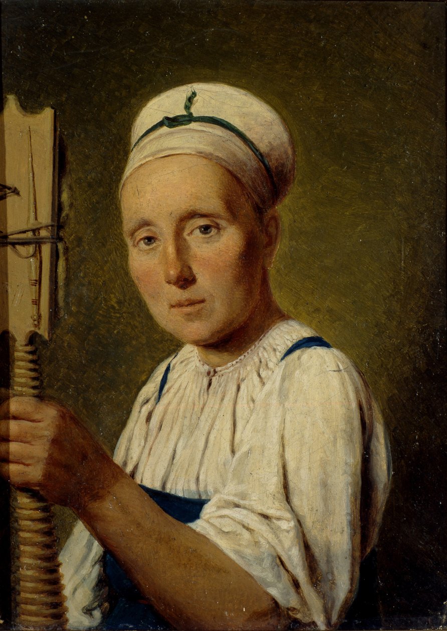Spinnaren, 1830-talet av Aleksei Gavrilovich Venetsianov