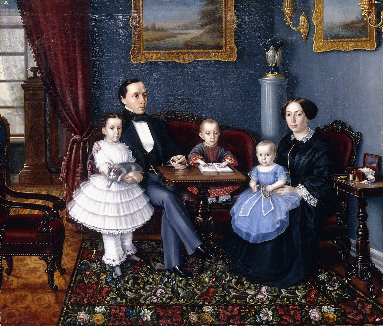Porträtt av en ung familj, 1855 av Aleksei Iagodnikov