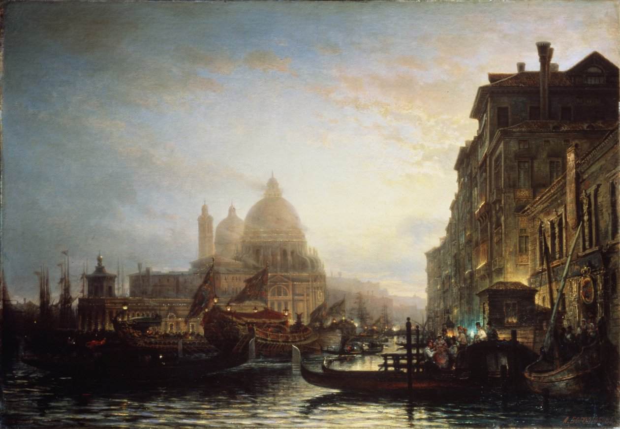 Venedig på natten, 1856 av Aleksei Petrovich Bogolyubov