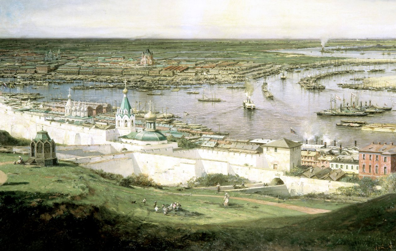 "Utsikt över Nizhny Novgorod", 1878. av Aleksey Bogolyubov