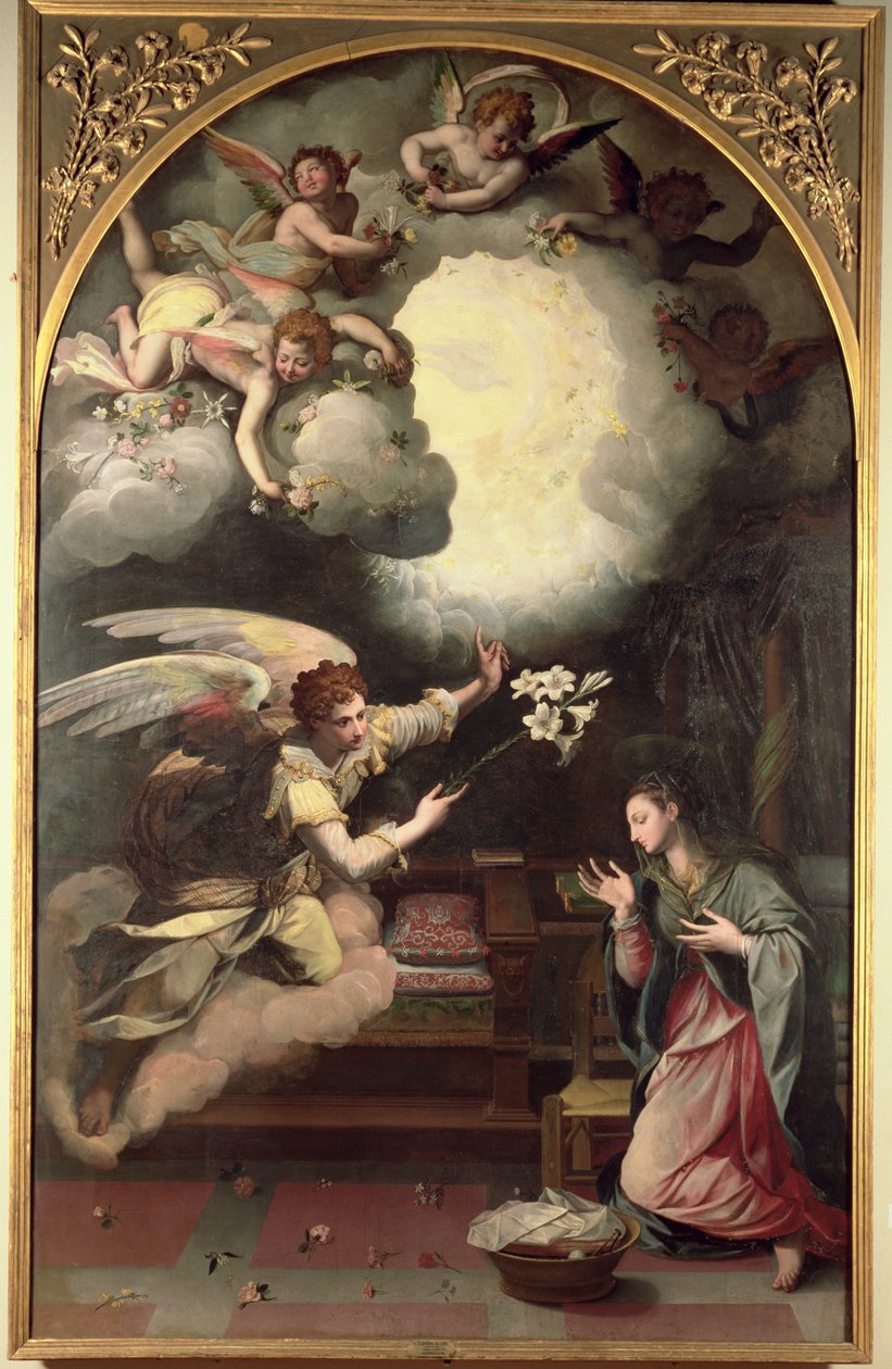 Bebådelsen, 1579 av Alessandro Allori
