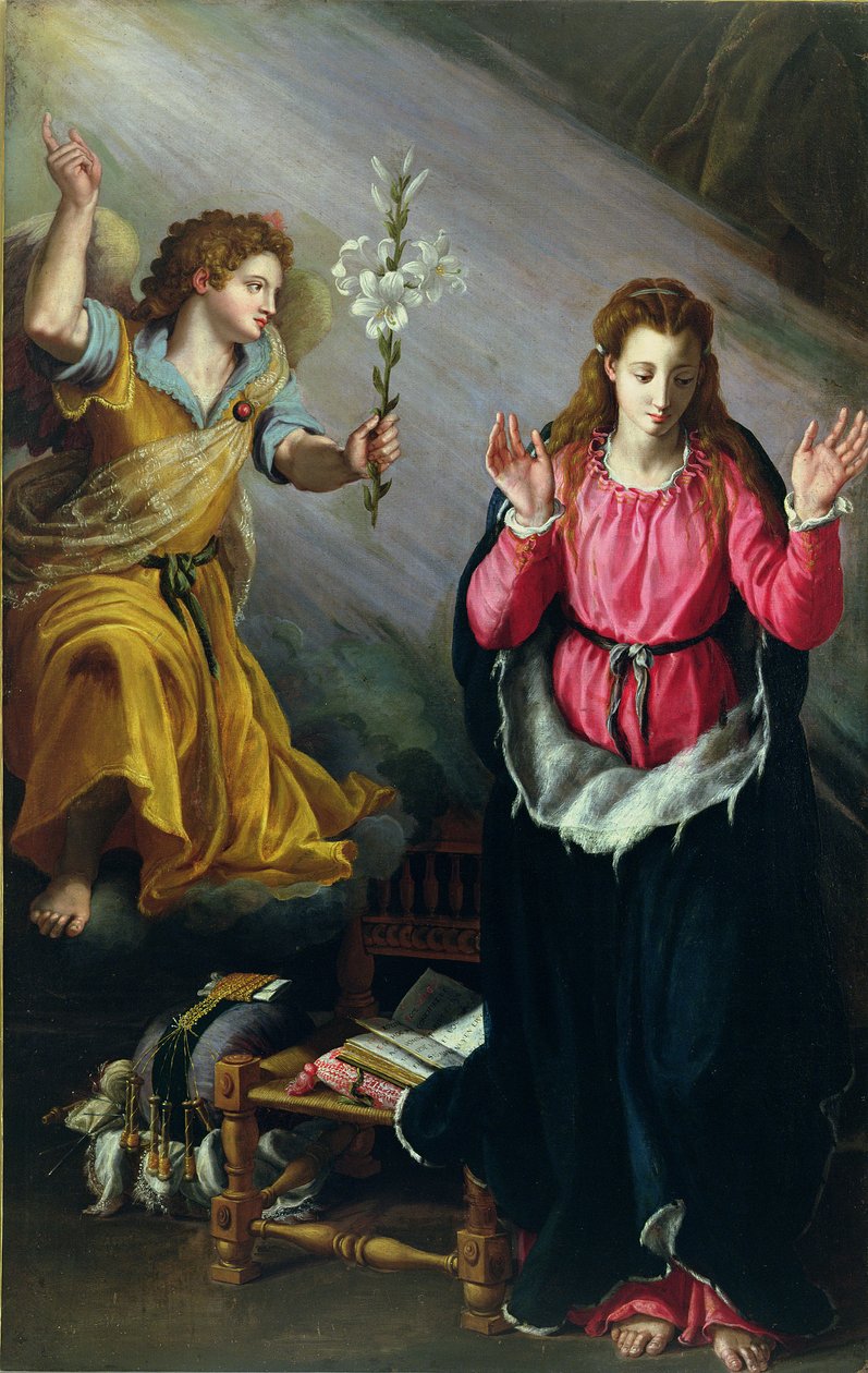 Bebådelsen, 1603 av Alessandro Allori
