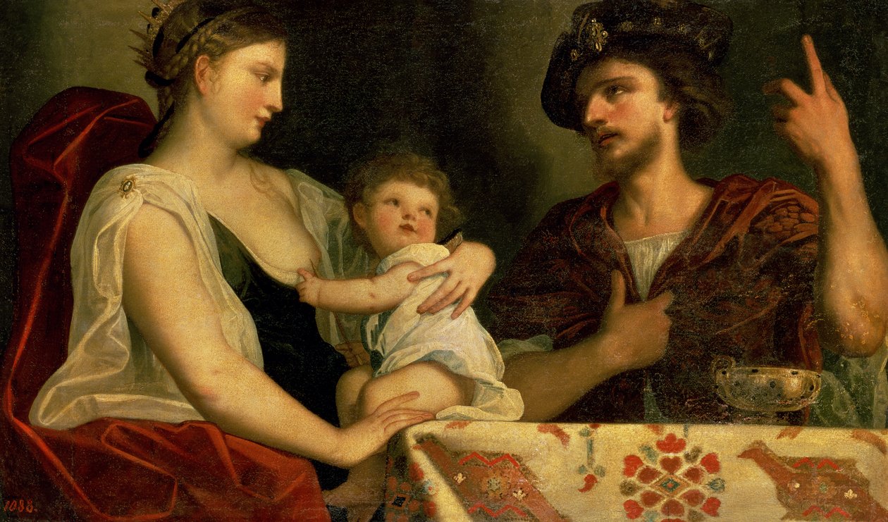 Eumenes (c.362-316 f.Kr.) och Roxana (d.c.310 f.Kr.) av Alessandro Padovanino