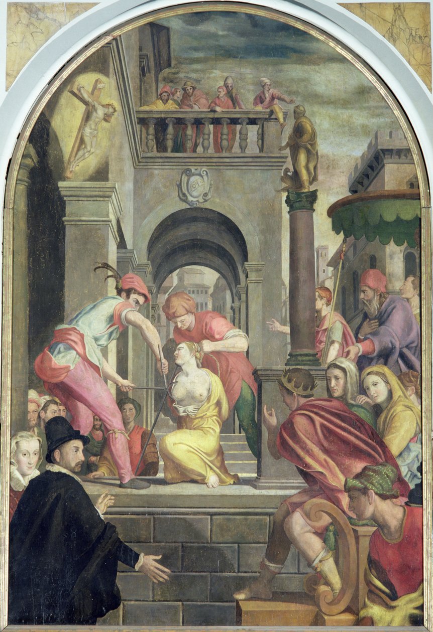 St. Agathas martyrskap, 1585 av Alessandro Allori