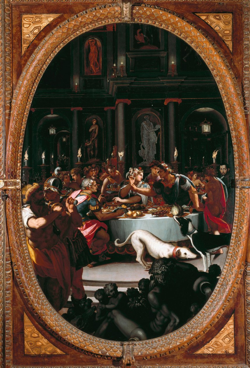 Banketten av Cleopatra (Målning av Alessandro Allori
