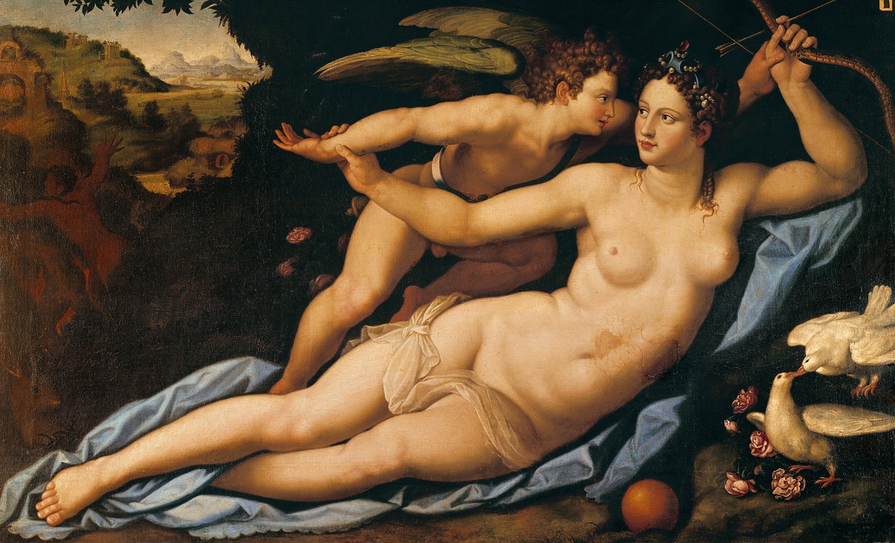 Venus och Amor av Alessandro Allori