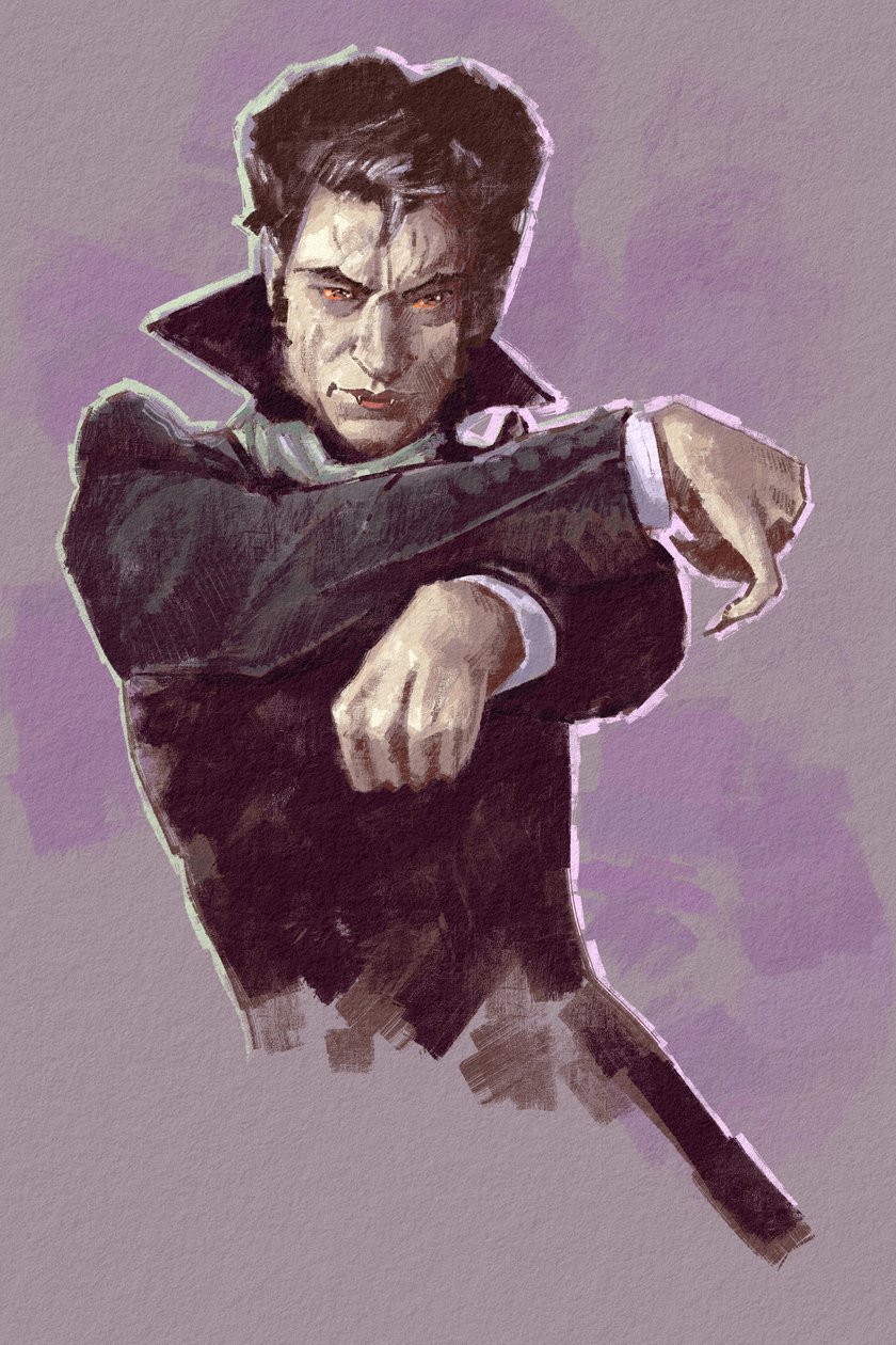Greve Dracula (illustration) av Alessandro Lonati