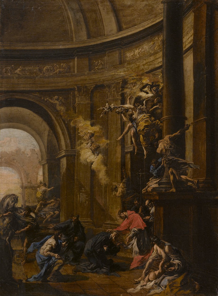 Saint Carlo Borromeo tar emot oblaterna av Alessandro Magnasco