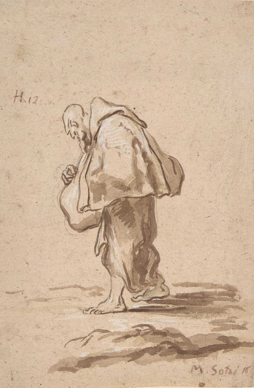 Stående pilgrimsbroder, ca. 1705-20. av Alessandro Magnasco
