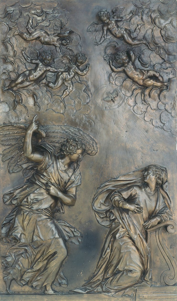 Bebådelsen, c. 1583. av Alessandro Vittoria
