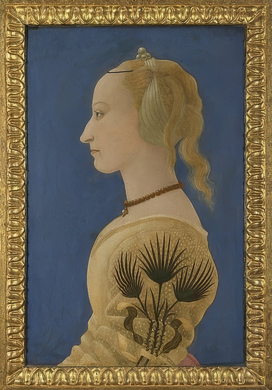 Porträtt av en dam. Omkring 1465 av Alesso Baldovinetti