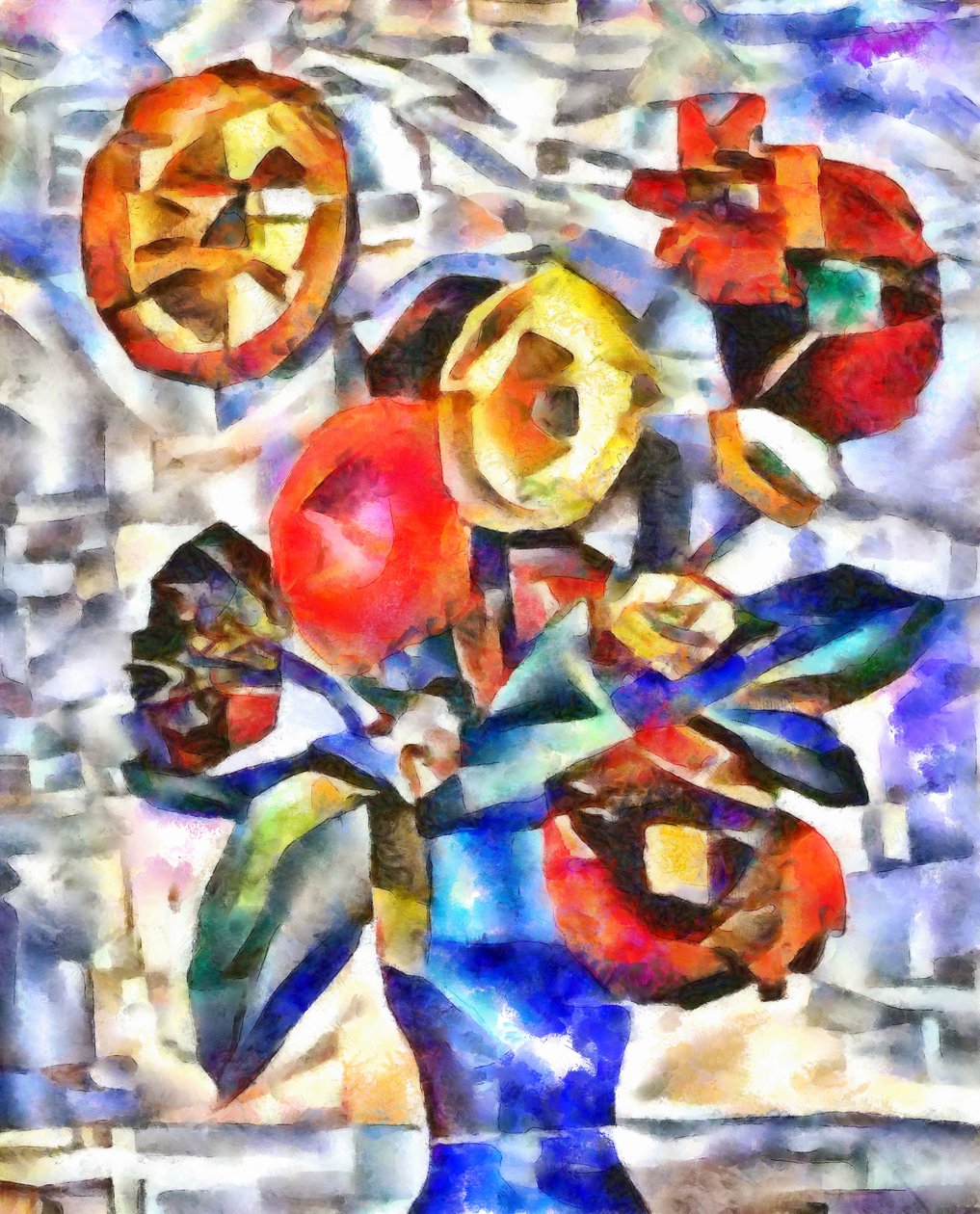 bukett med stora blommor, 2017, av Alex Caminker