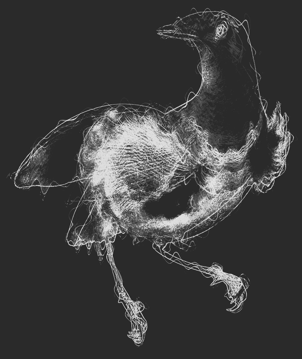 Bird III, 2020 (blandade media) av Alex Caminker