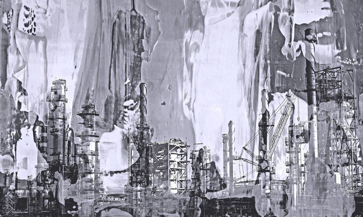 Factory, 2019, (blandade media) av Alex Caminker