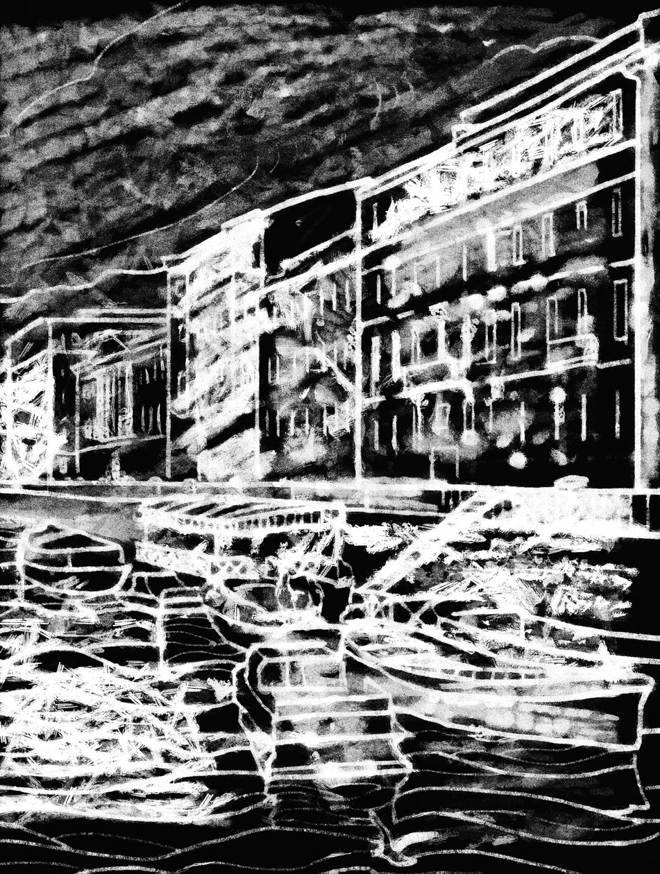Seafront, 2020 (blandade media) av Alex Caminker
