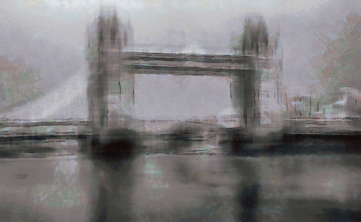 bridge, 2019, (blandade media) av Alex Caminker