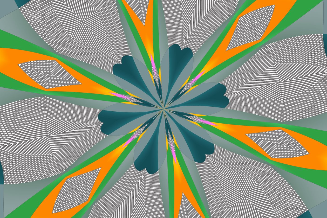ornament #101,2019,(blandade media) av Alex Caminker