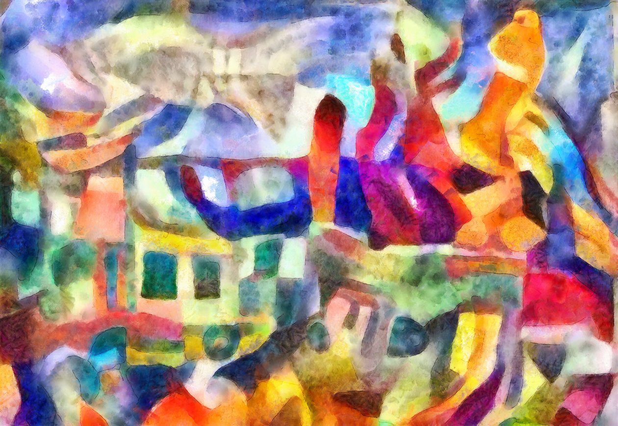 under solen, 2017, (blandade media) av Alex Caminker