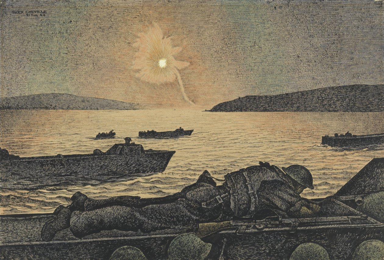 Ett tyskt nödbloss tänds av Alex Colville