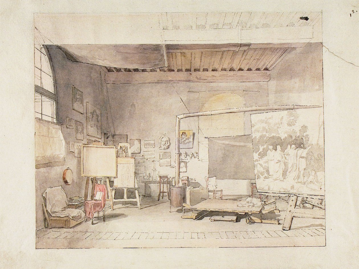  The Atelier of Alexander Ivanov in Romen:  . .   n  av Alexander Andreyevich Ivanov