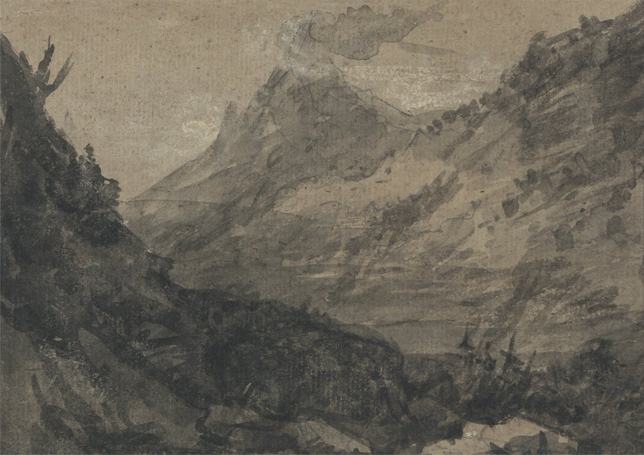 Bergigt landskap av Alexander Cozens