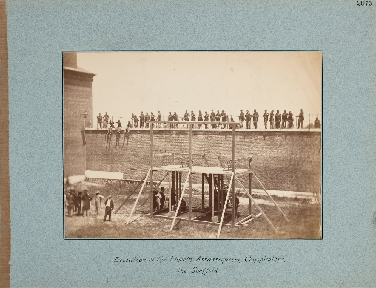 Avrättning av Lincoln Assassination Conspirators. Ställningen. av Alexander Gardner