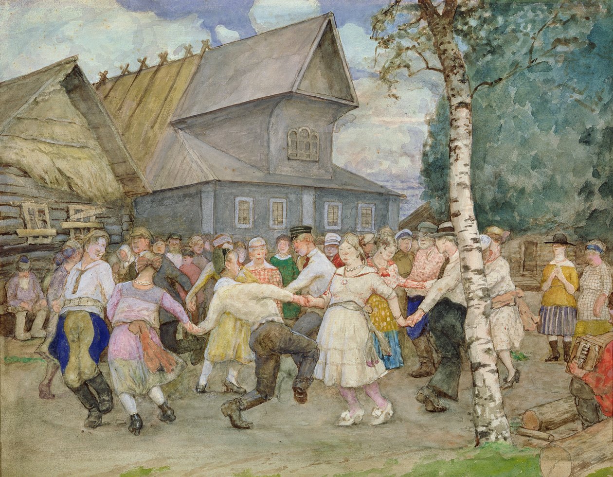 Country Dance, 1917-22 av Alexander Ivanovich Vakhrameyev