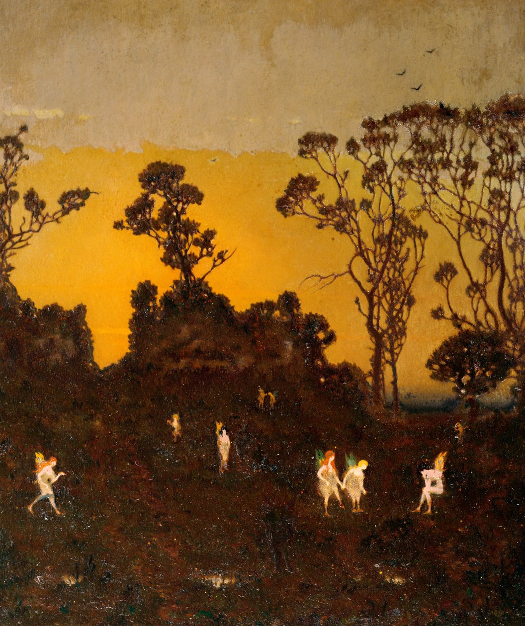 Hamadryads at the Dawning, c.1910 av Alexander Abdo