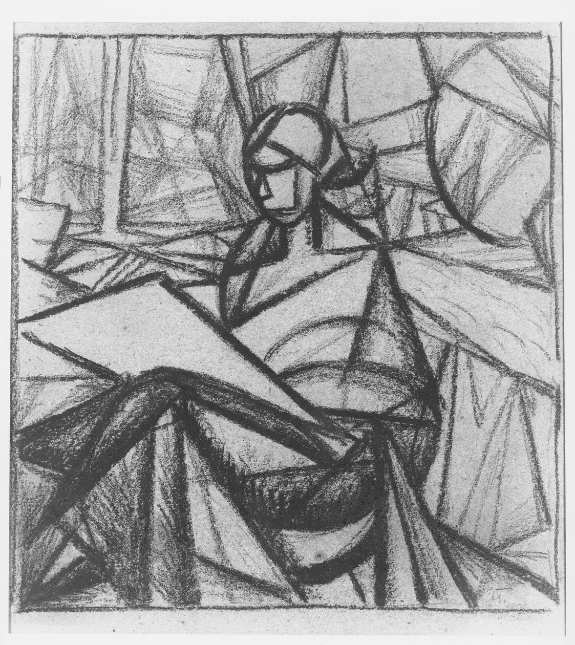 Kvinna, 1914-15 (kol på papper) av Alexander Bogomazov