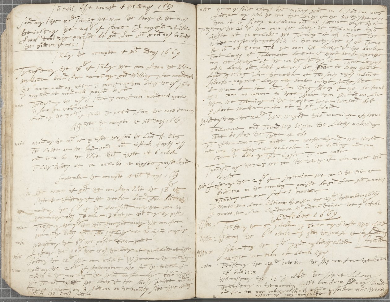 Journal of Alexander Gillespie, 1669 av Alexander Gillespie
