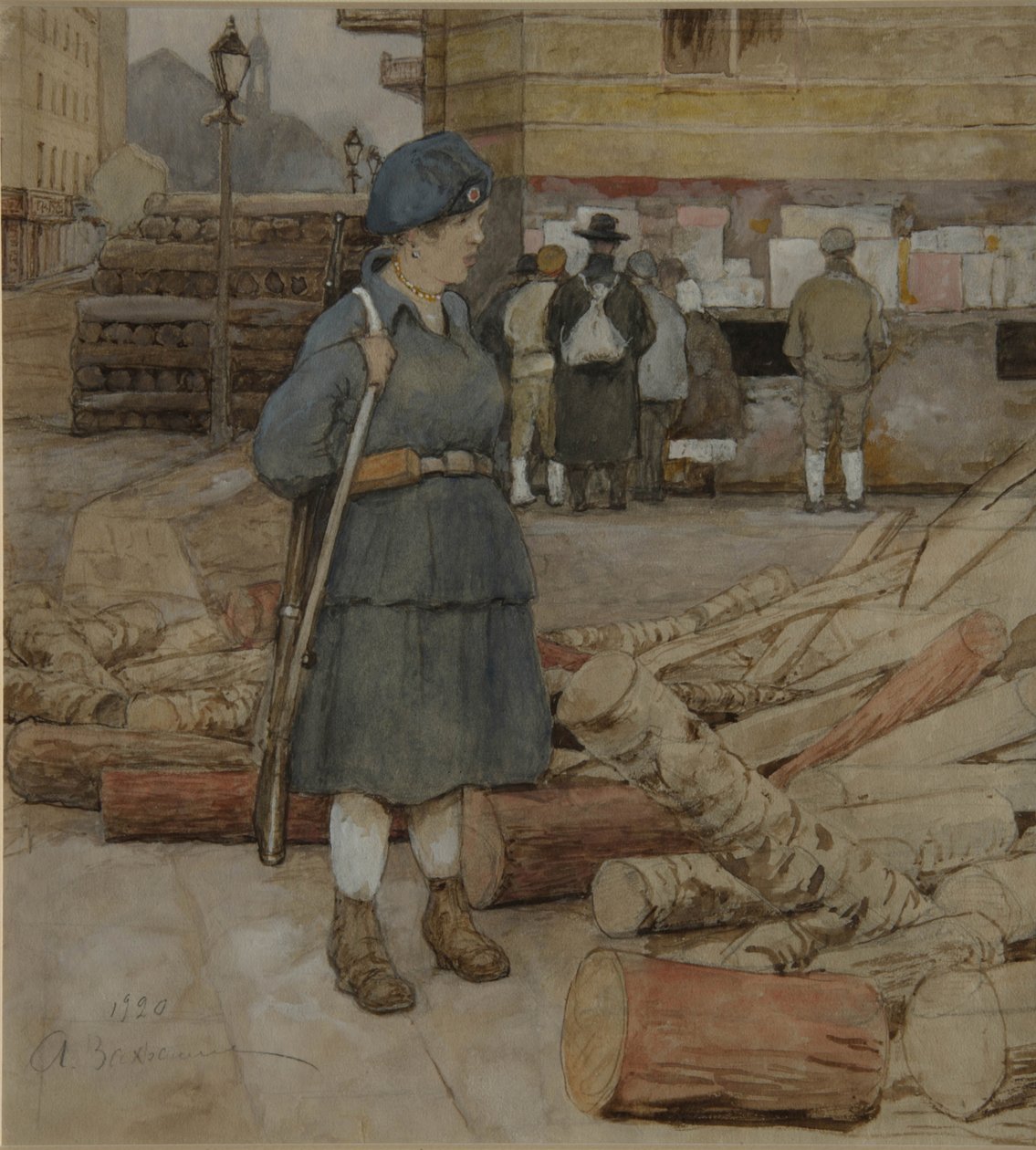 En miliskvinna, 1920 av Alexander Ivanovich Vakhrameyev