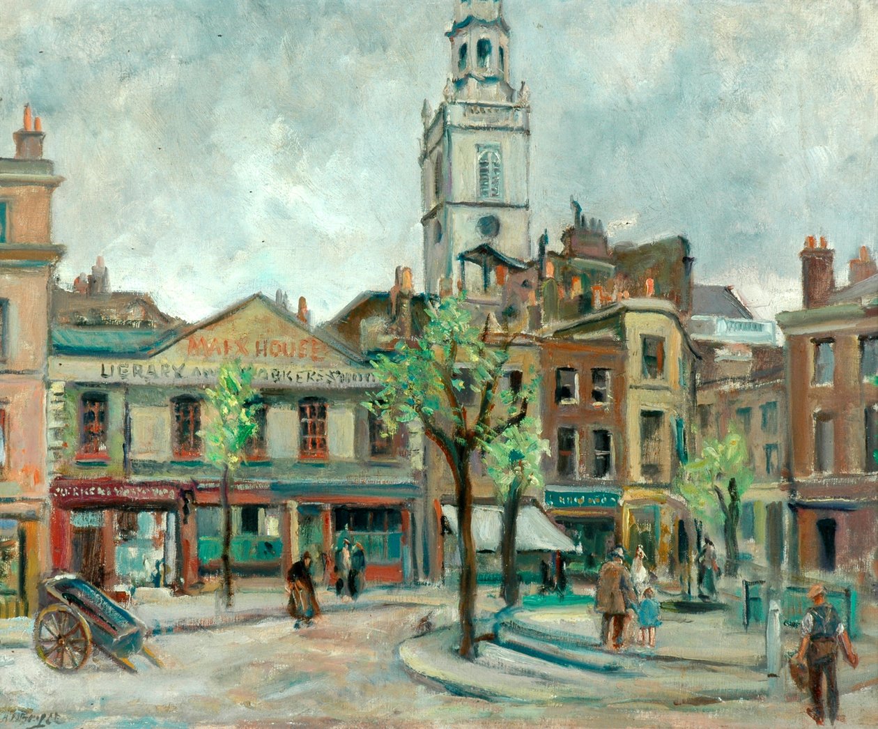 Clerkenwell Green (olja på duk) av Alexander Joshua Caleb Bryce