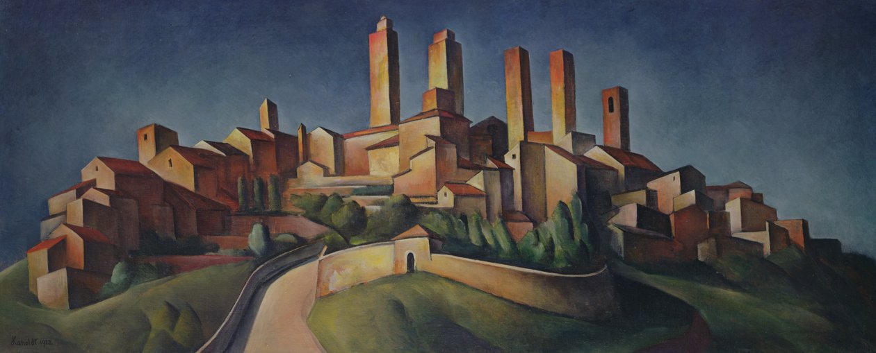 San Gimignano, 1922 av Alexander Kanoldt