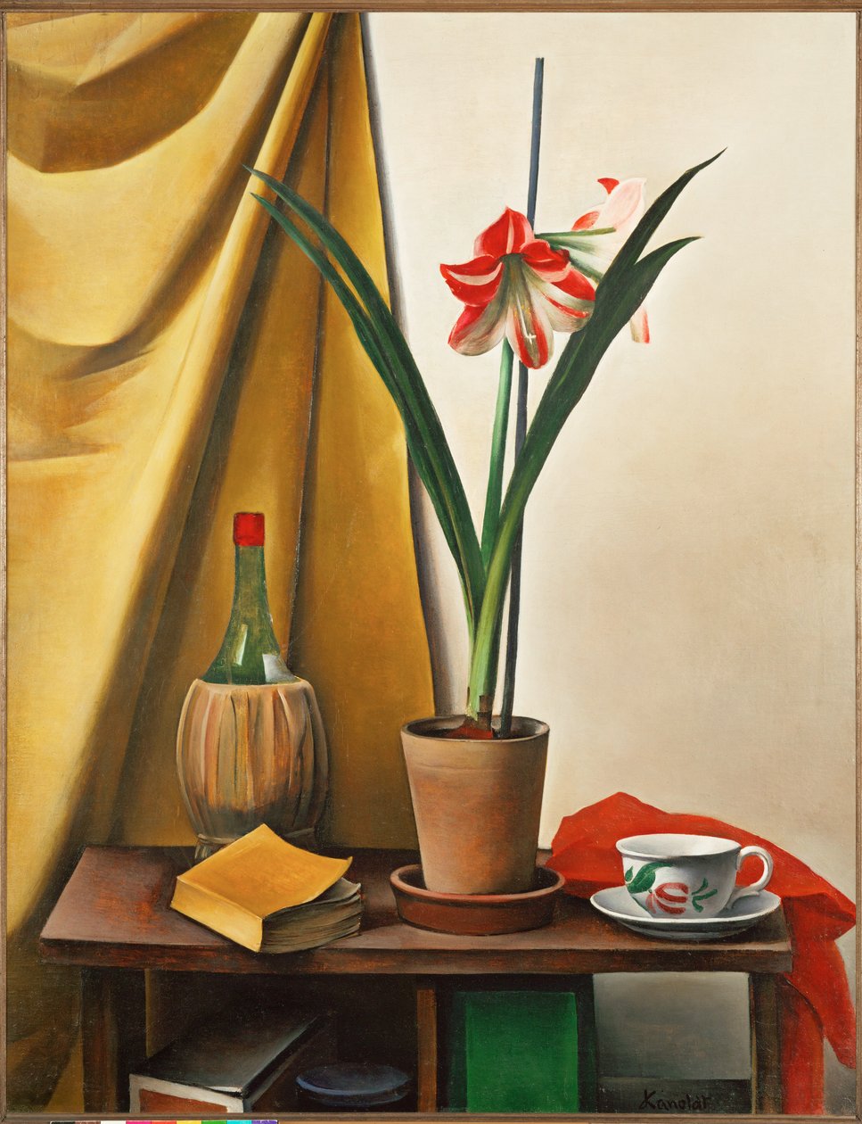 Stilleben III med amaryllis av Alexander Kanoldt